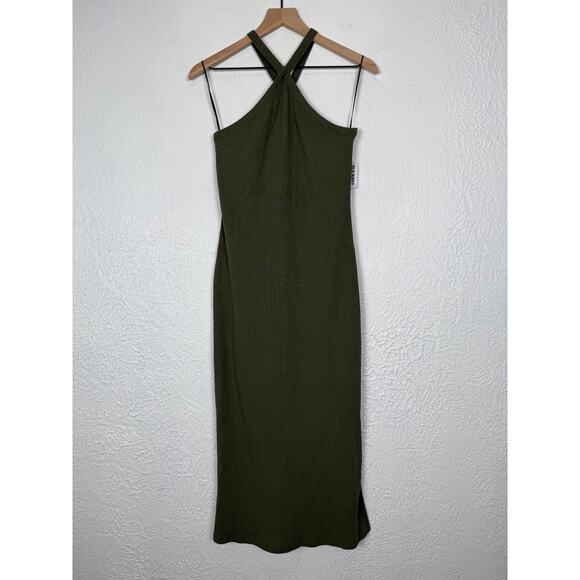 Old Navy Rib Knit Halter Midi Dress in Alpine Tundra NWT Size Large - Picture 2 of 5